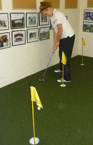 Indoor putting green at UK school